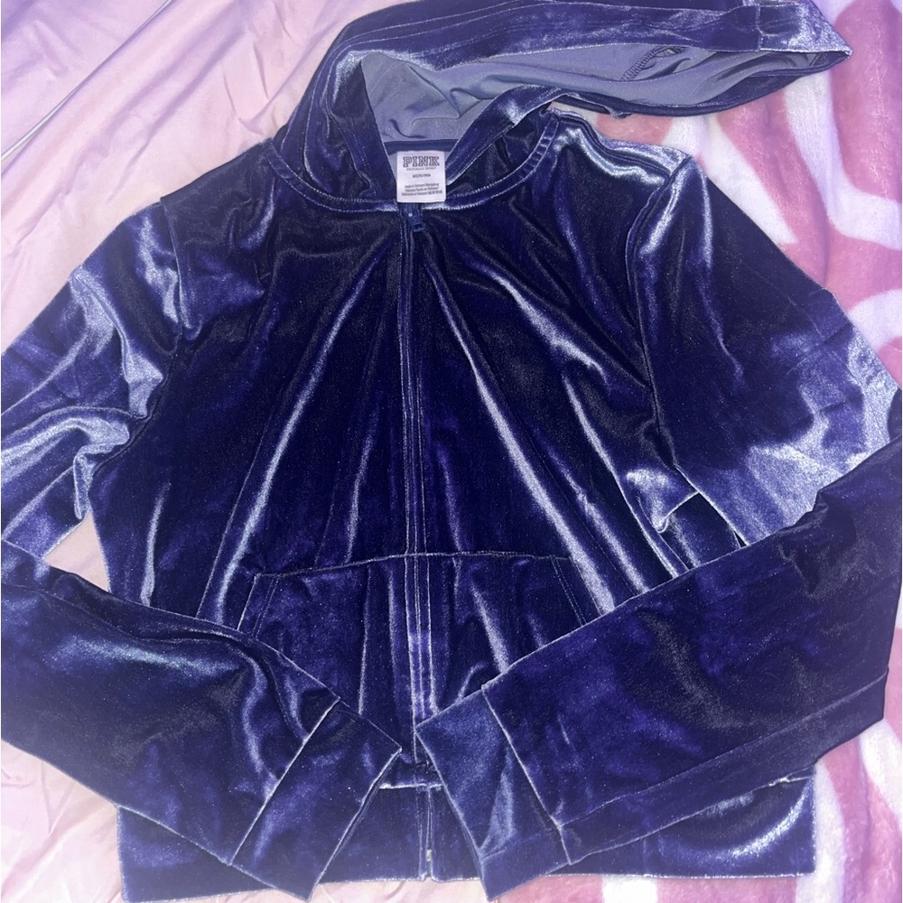 Victoria’s Secret pink velvet navy sweatsuit